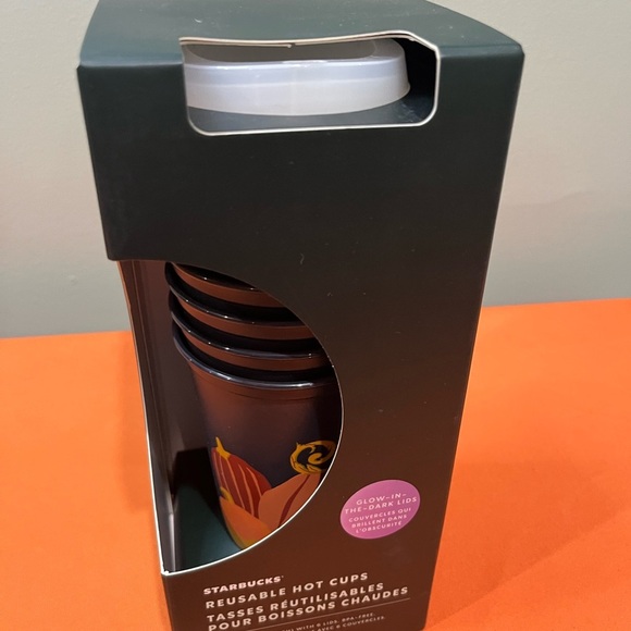 Starbucks Glow-in-the-Dark Lids Hot Cups pumpkins for fall, Halloween - Picture 7 of 7